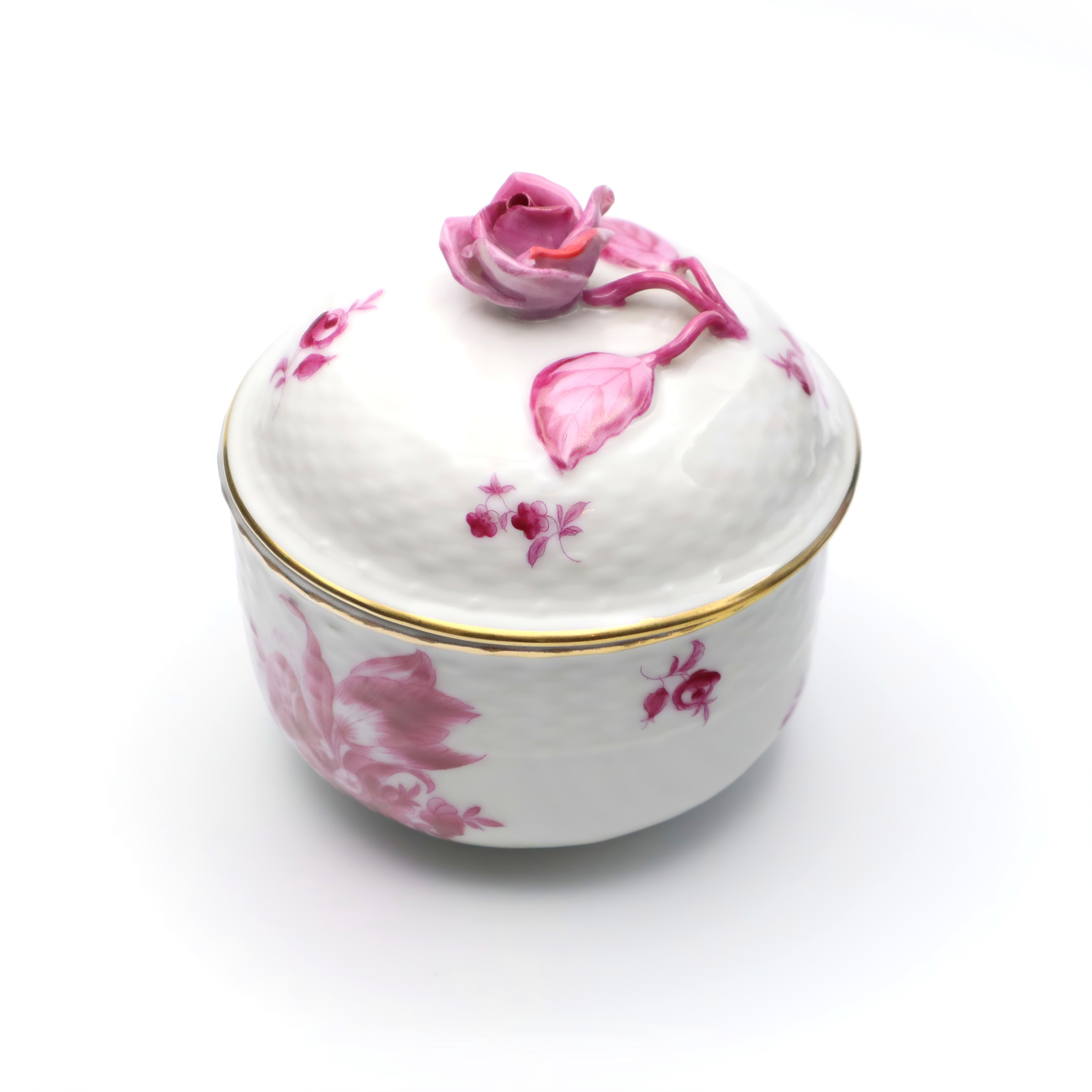 Herend Treasure Box, Porcelain Trinket Box, Nanking Bouquet Bonboniere, Hand Painted Vintage